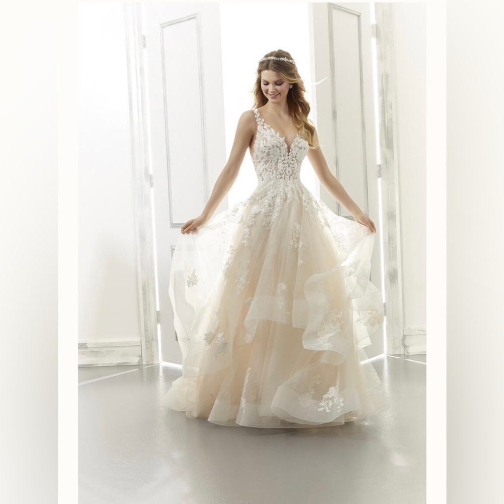 Morilee ivory lace wedding dress style 2176 size 12 (altered)